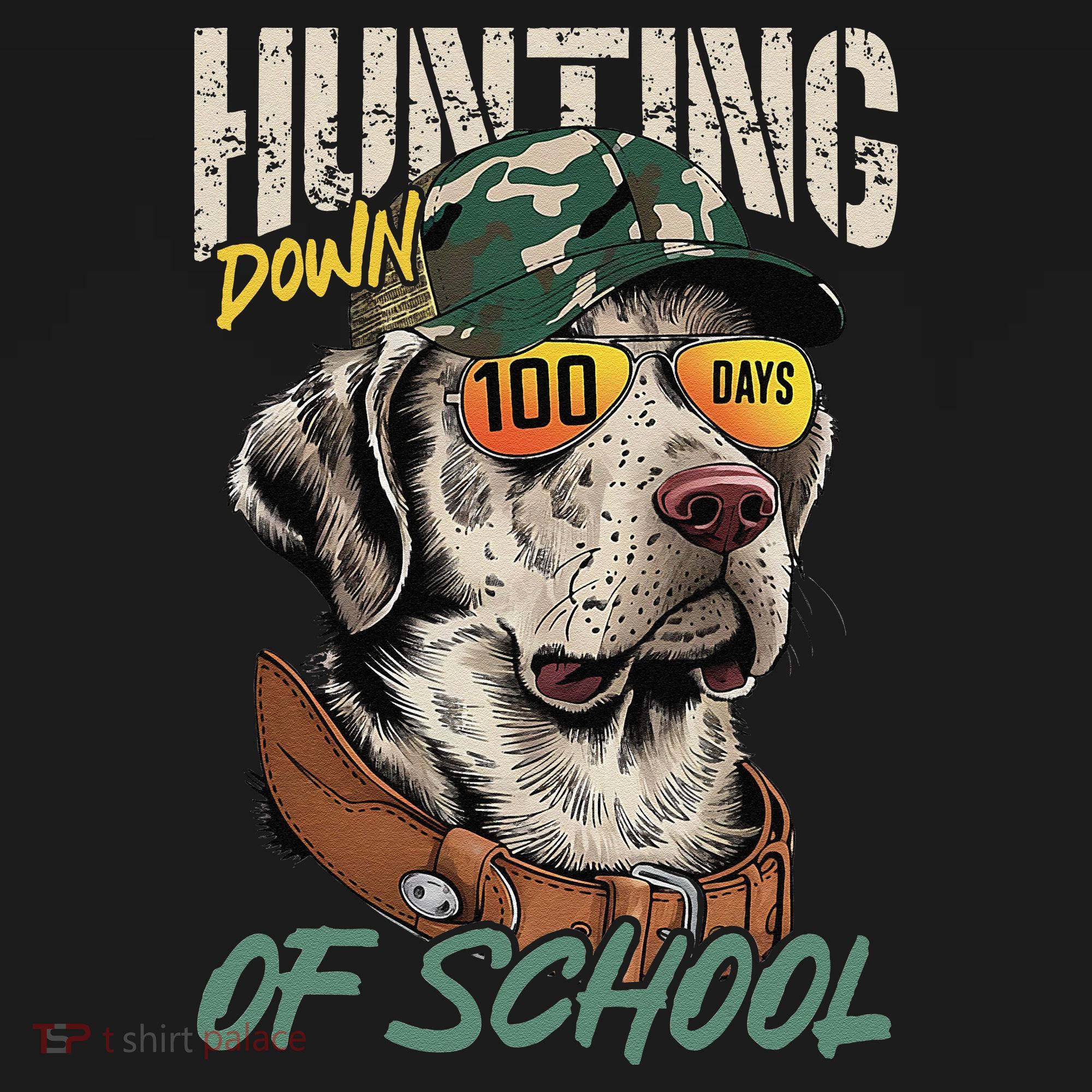 100 Days Of School Dog Hunting Deer Hunting 100th Day Boy Bucket Hat
