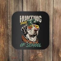 100 Days Of School Dog Hunting Deer Hunting 100th Day Boy Coaster thumb 0