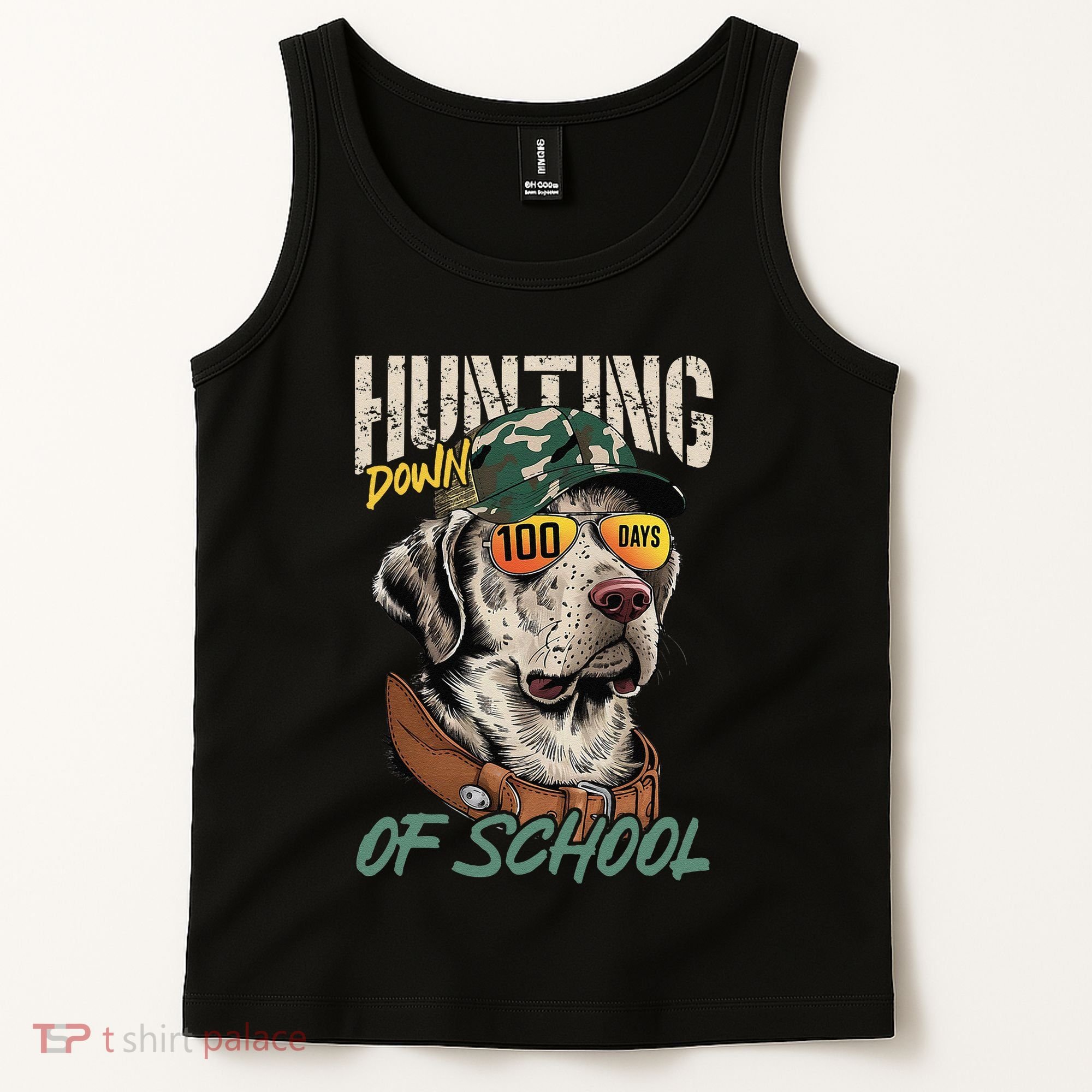 100 Days Of School Dog Hunting Deer Hunting 100th Day Boy Tank Top