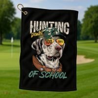 100 Days Of School Dog Hunting Deer Hunting 100th Day Boy Golf Towel thumb 1