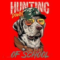 100 Days Of School Dog Hunting Deer Hunting 100th Day Boy Santa Hat thumb 1