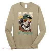 100 Days Of School Dog Hunting Deer Hunting 100th Day Boy Long Sleeve Shirt thumb 0