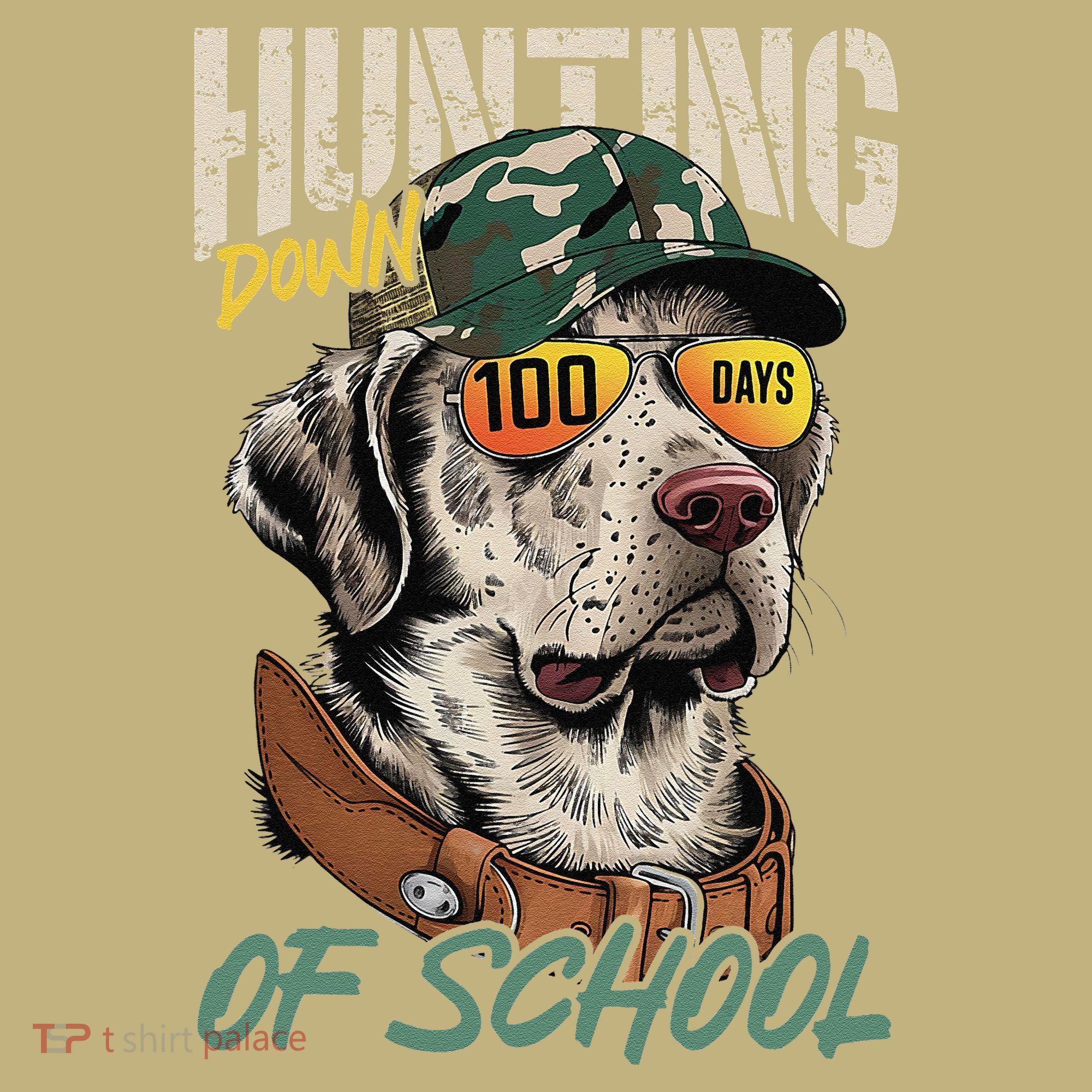 100 Days Of School Dog Hunting Deer Hunting 100th Day Boy Sweatshirt