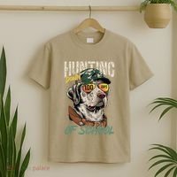 100 Days Of School Dog Hunting Deer Hunting 100th Day Boy T-Shirt thumb 2