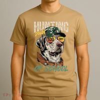 100 Days Of School Dog Hunting Deer Hunting 100th Day Boy T-Shirt thumb 3