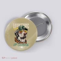 100 Days Of School Dog Hunting Deer Hunting 100th Day Boy Button thumb 0
