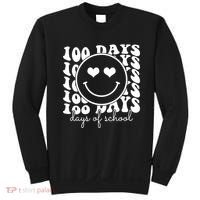 100 Days Of School Retro Smiley Heart Sweatshirt thumb 0