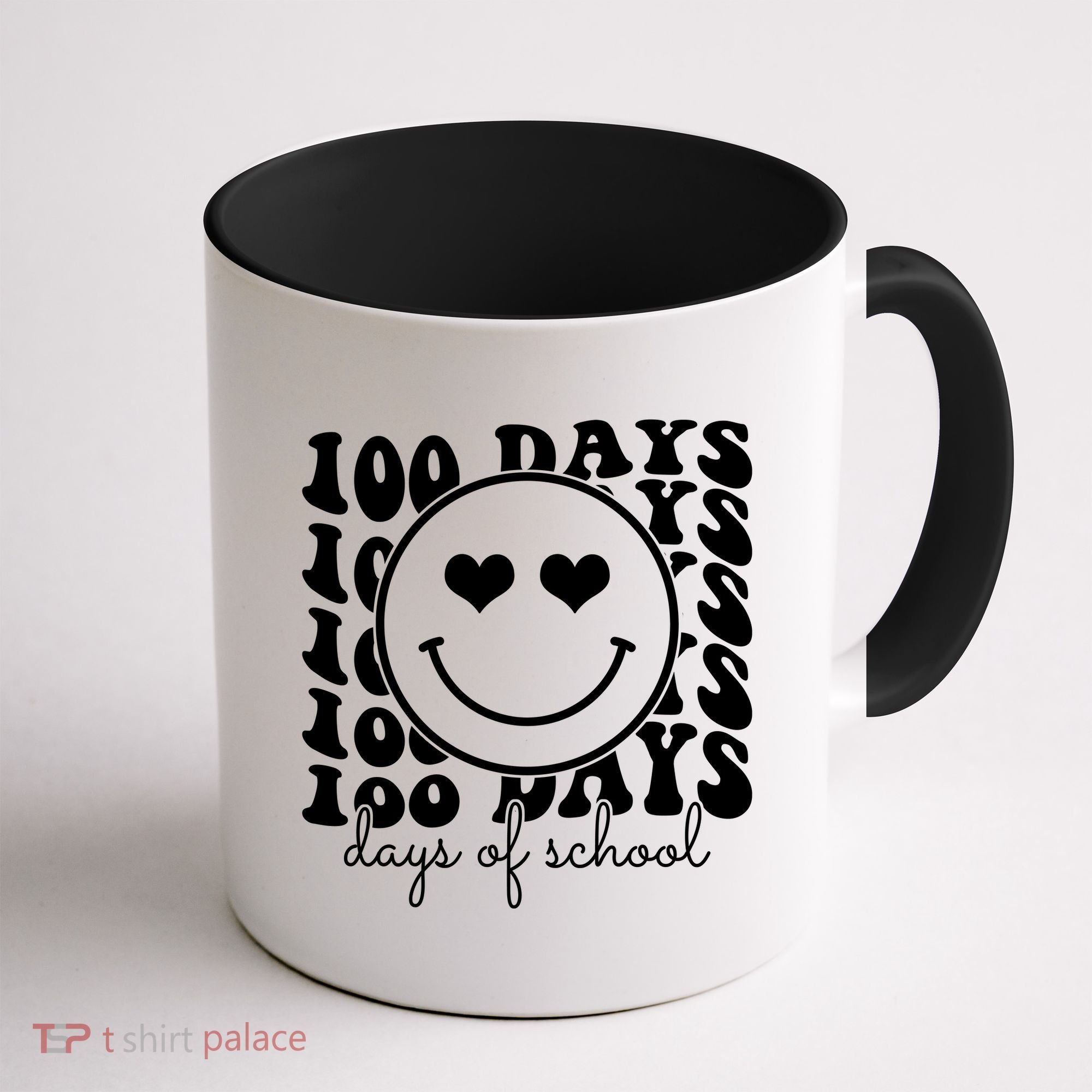 100 Days Of School Retro Smiley Heart Coffee Mug