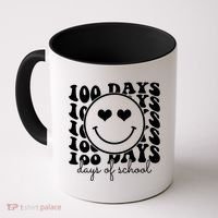 100 Days Of School Retro Smiley Heart Coffee Mug thumb 0