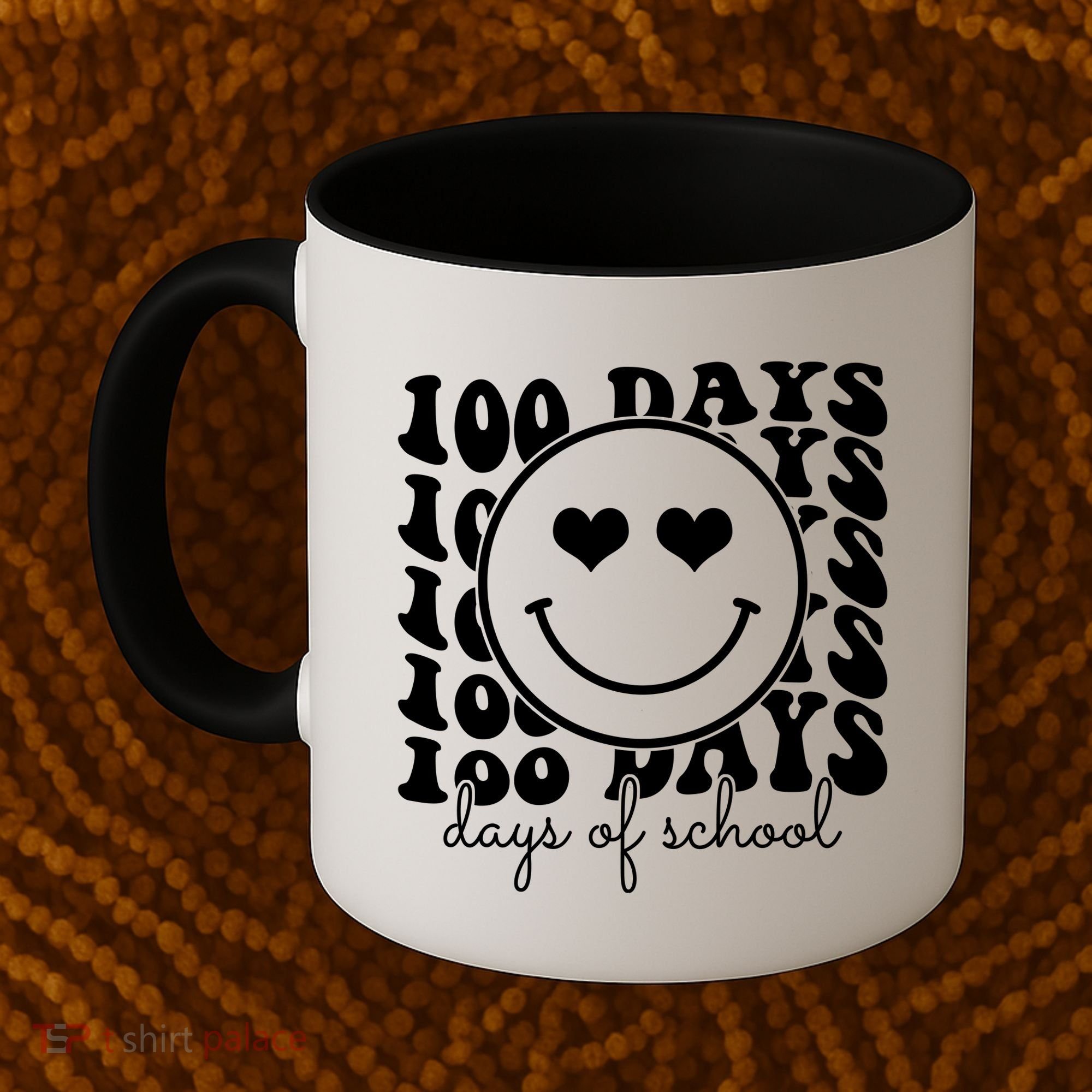 100 Days Of School Retro Smiley Heart Coffee Mug