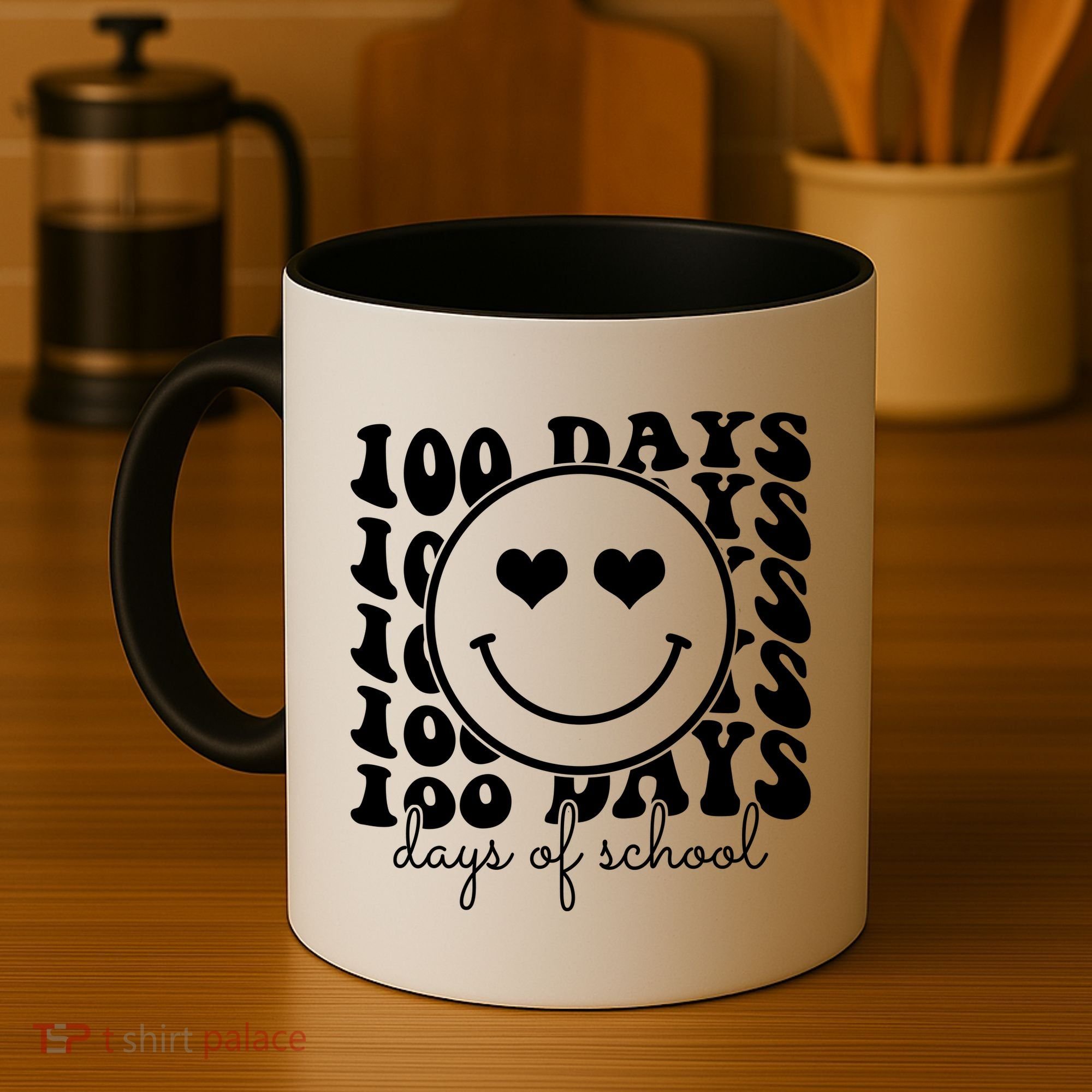 100 Days Of School Retro Smiley Heart Coffee Mug