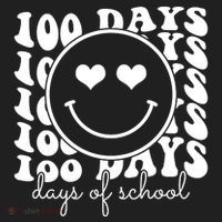 100 Days Of School Retro Smiley Heart Beanie thumb 2