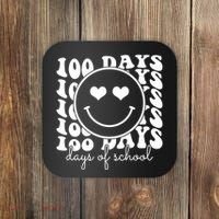 100 Days Of School Retro Smiley Heart Coaster thumb 0