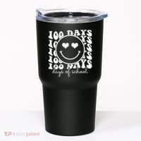 100 Days Of School Retro Smiley Heart Tumbler thumb 0