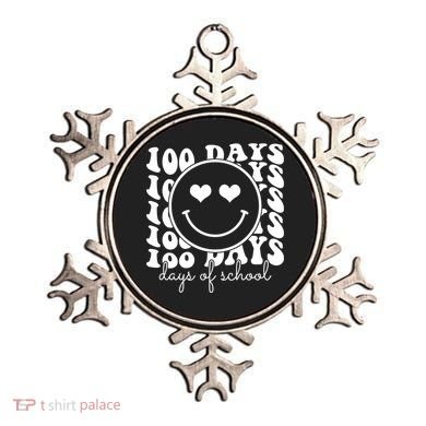 100 Days Of School Retro Smiley Heart Ornament
