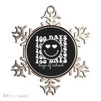 100 Days Of School Retro Smiley Heart Ornament thumb 0