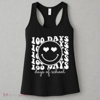 100 Days Of School Retro Smiley Heart Women's Tank Top thumb 3