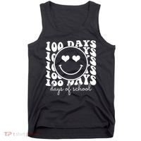 100 Days Of School Retro Smiley Heart Tank Top thumb 0