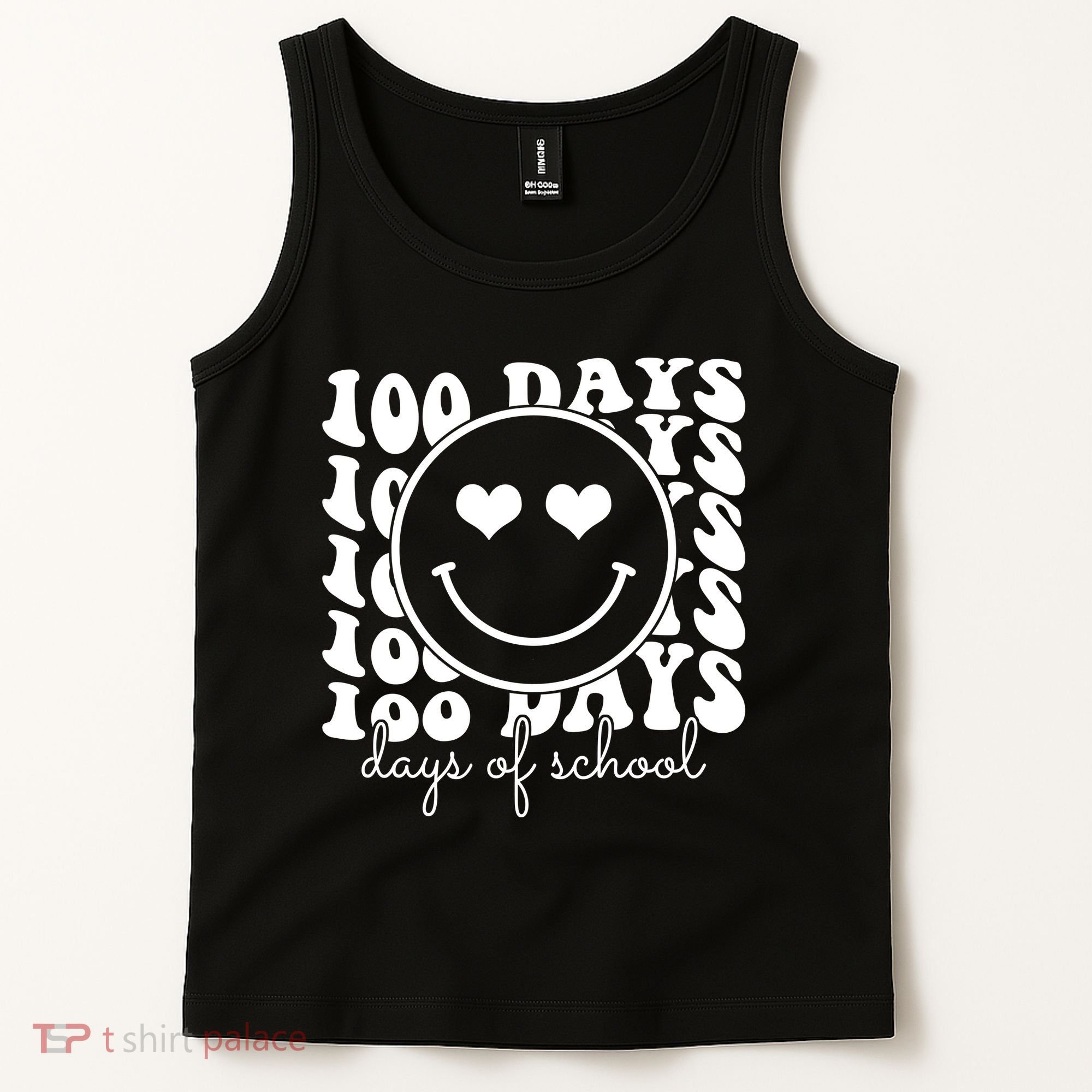 100 Days Of School Retro Smiley Heart Tank Top