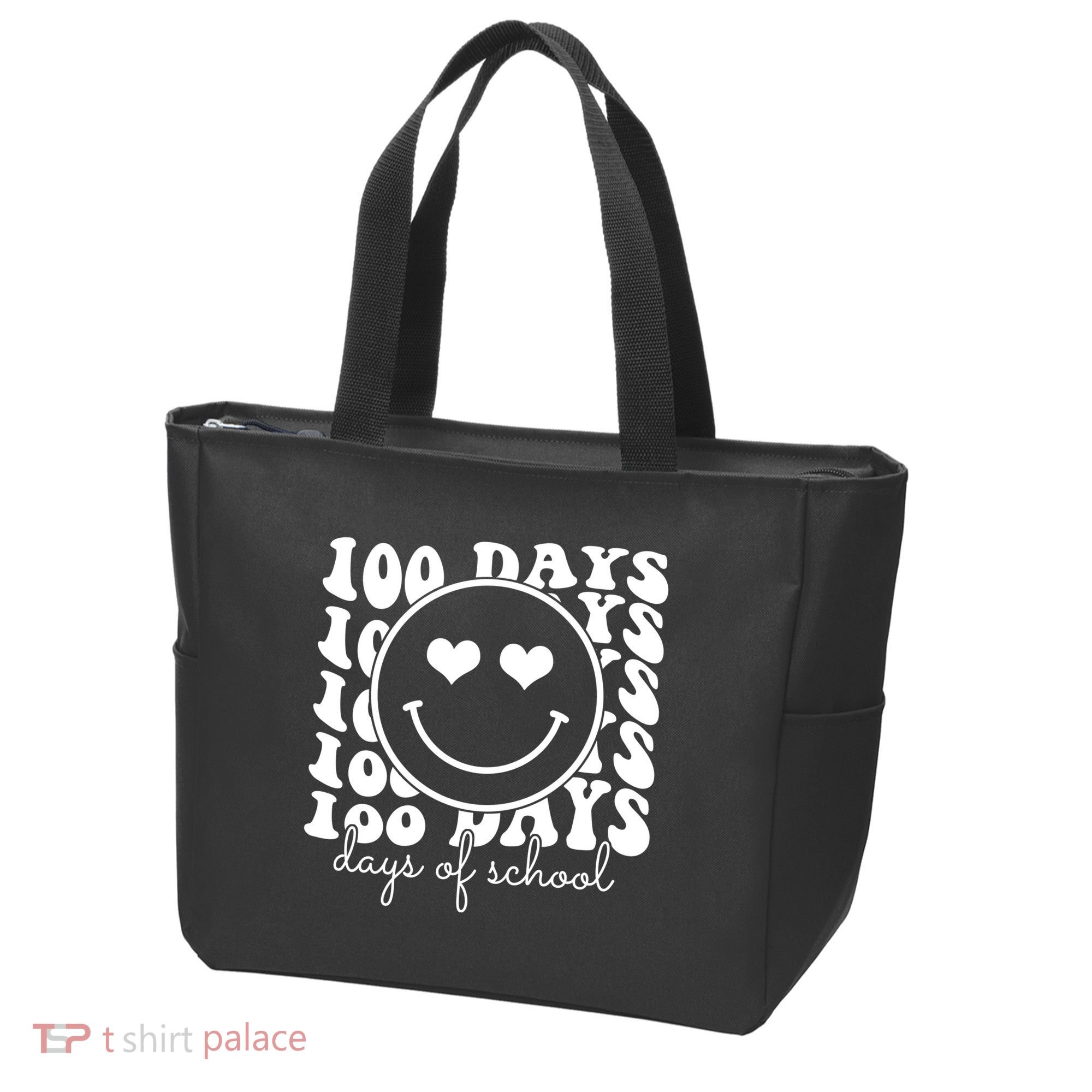 100 Days Of School Retro Smiley Heart Tote Bag