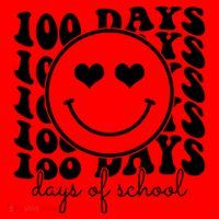 100 Days Of School Retro Smiley Heart Santa Hat thumb 1