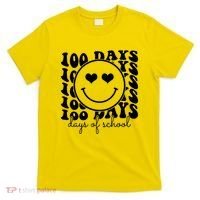 100 Days Of School Retro Smiley Heart T-Shirt thumb 0