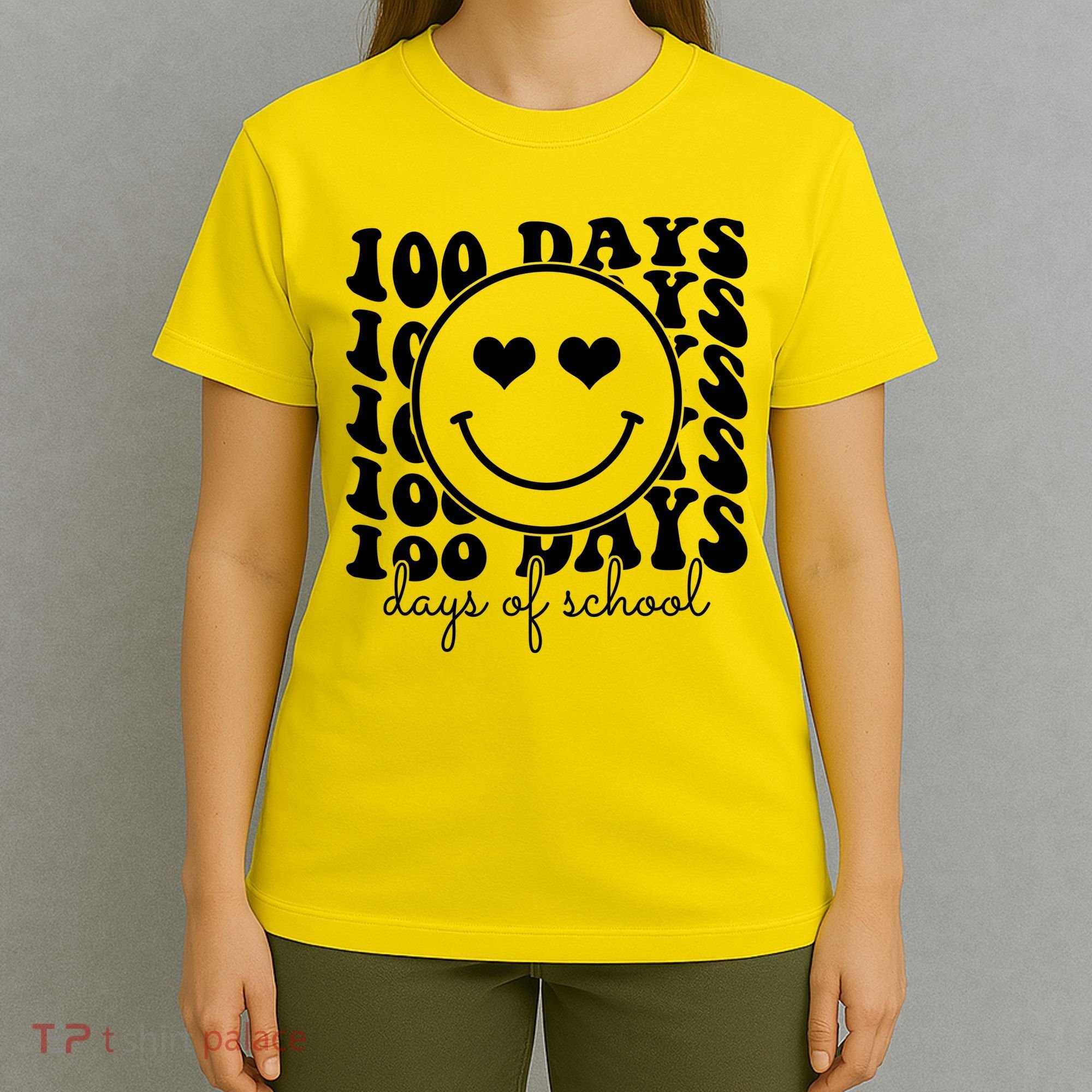 100 Days Of School Retro Smiley Heart T-Shirt