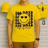 100 Days Of School Retro Smiley Heart T-Shirt thumb 6