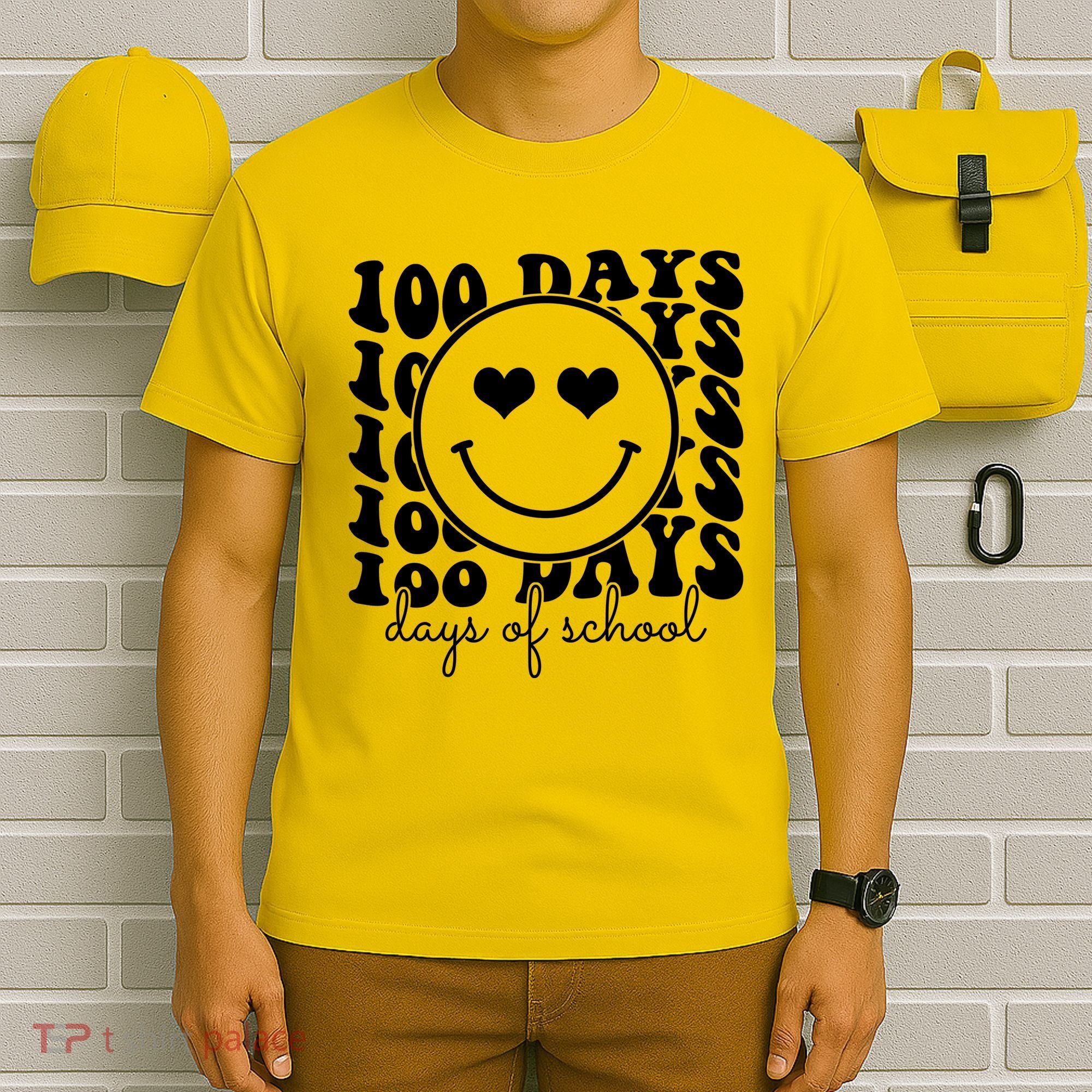 100 Days Of School Retro Smiley Heart T-Shirt