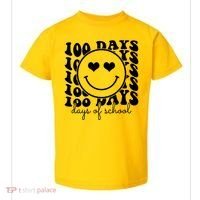 100 Days Of School Retro Smiley Heart Toddler T-Shirt thumb 0