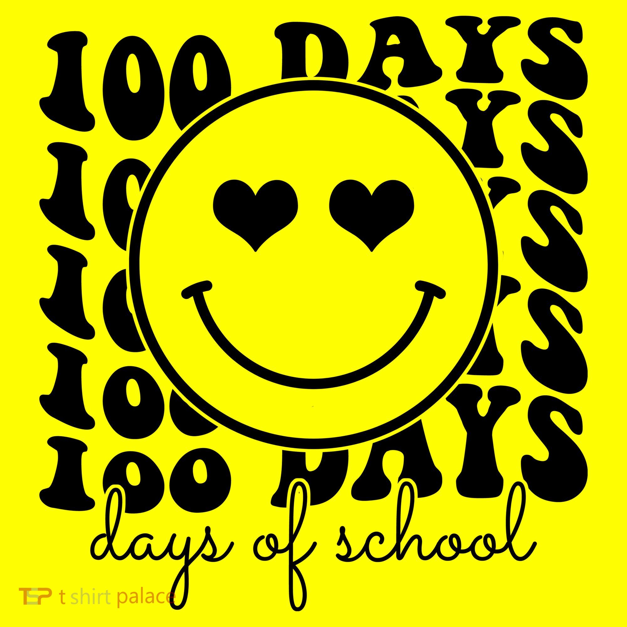 100 Days Of School Retro Smiley Heart Toddler T-Shirt
