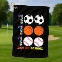 100 Day Of School Golf Towel thumb 1