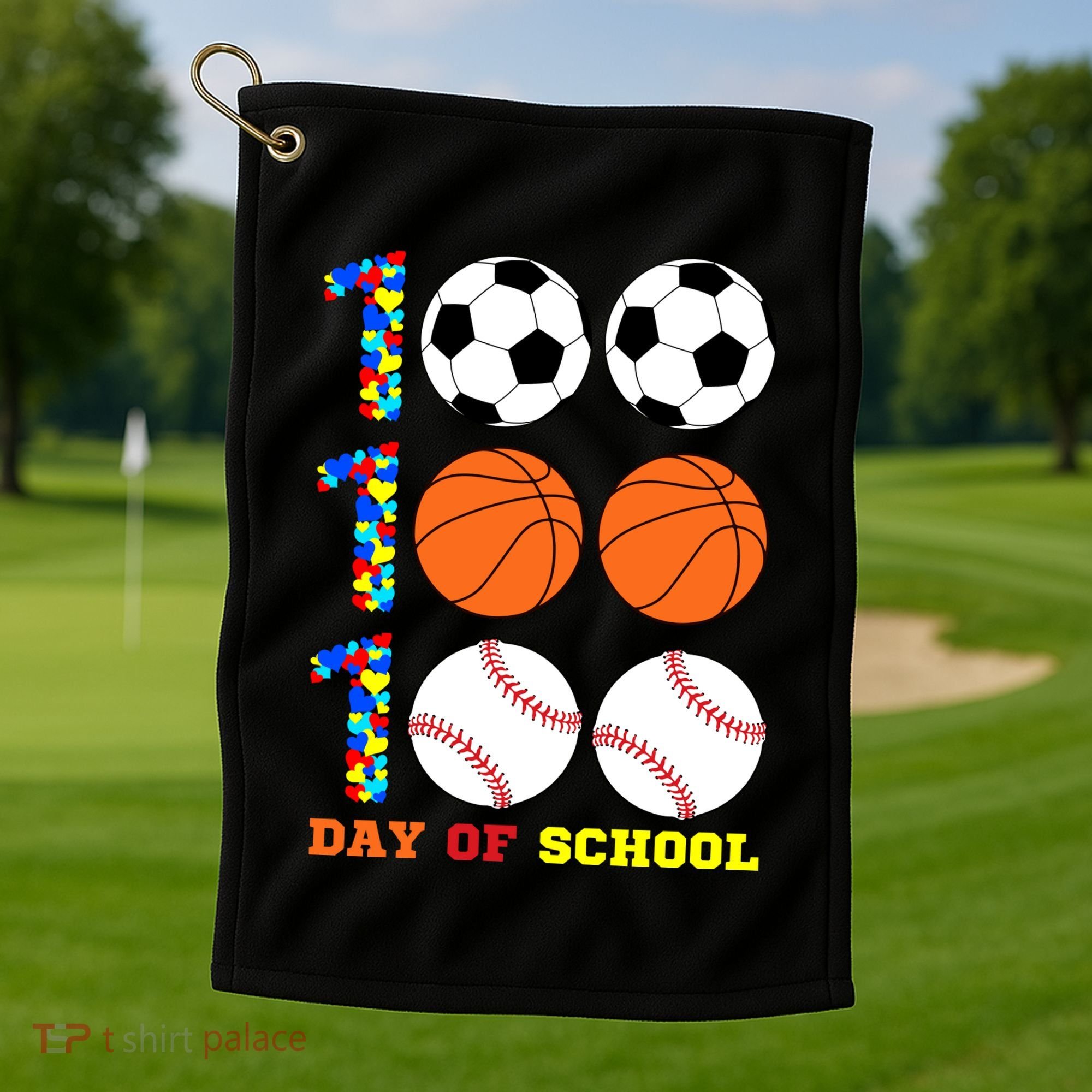 100 Day Of School Golf Towel