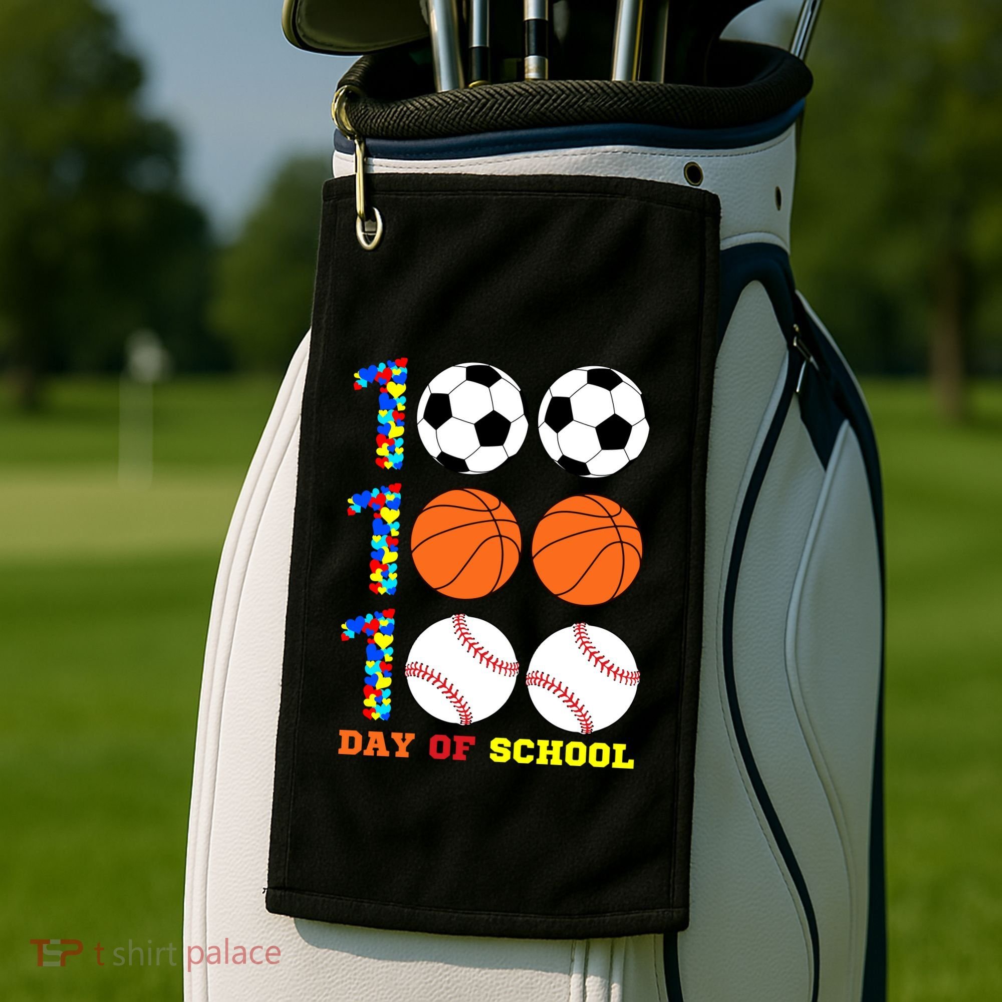 100 Day Of School Golf Towel