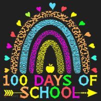 100 Days Of School Teacher Rainbow 100th Day Leopard Student Women's Sweatshirt thumb 2