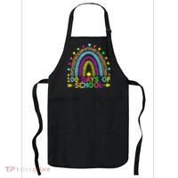 100 Days Of School Teacher Rainbow 100th Day Leopard Student Apron thumb 0