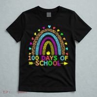100 Days Of School Teacher Rainbow 100th Day Leopard Student T-Shirt thumb 5