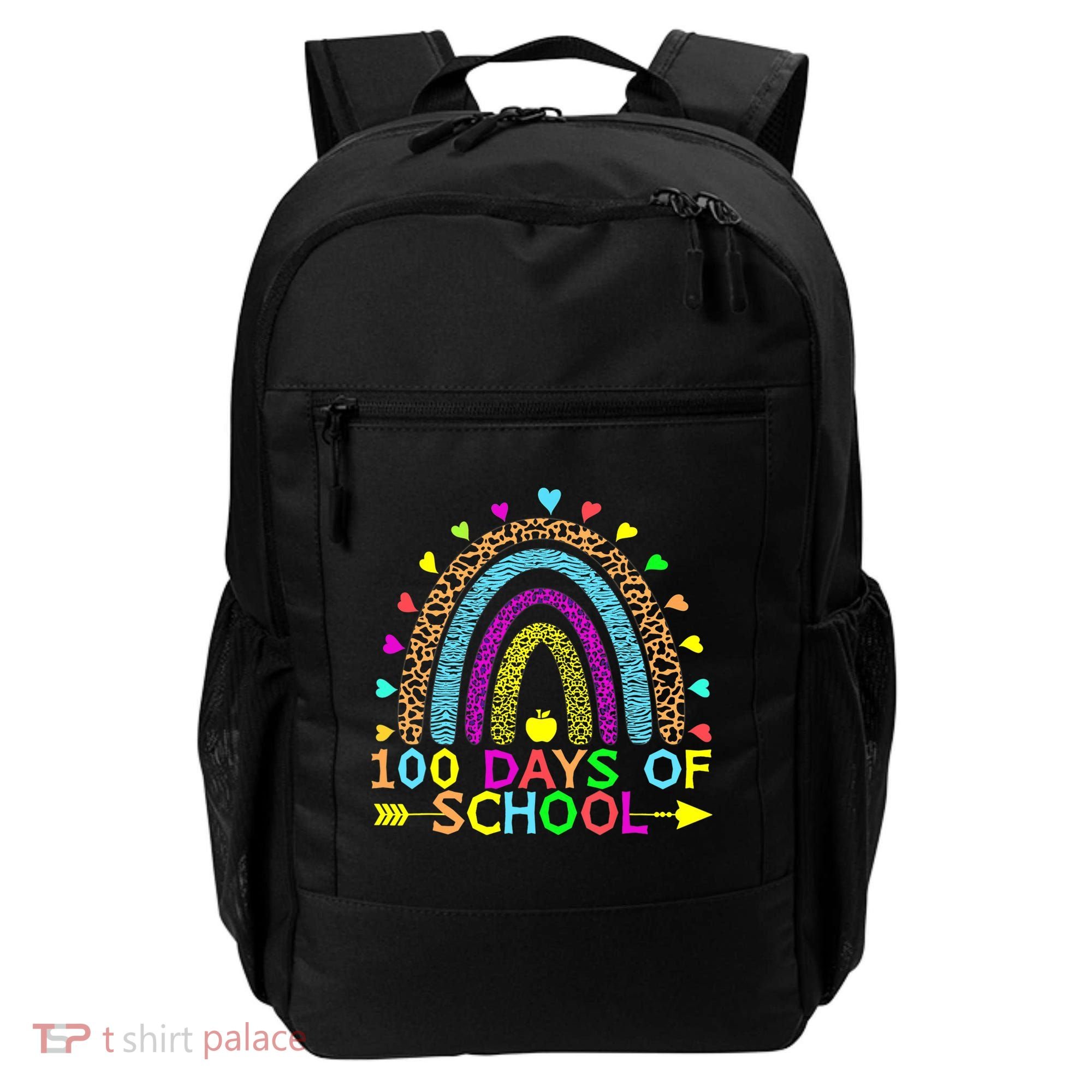 100 Days Of School Teacher Rainbow 100th Day Leopard Student Backpack