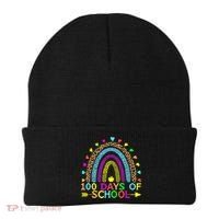 100 Days Of School Teacher Rainbow 100th Day Leopard Student Beanie thumb 0
