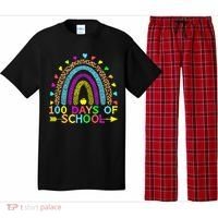 100 Days Of School Teacher Rainbow 100th Day Leopard Student Pajama Set thumb 0
