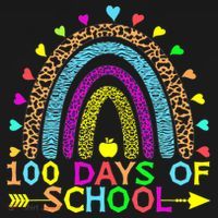 100 Days Of School Teacher Rainbow 100th Day Leopard Student Women's Hoodie thumb 2