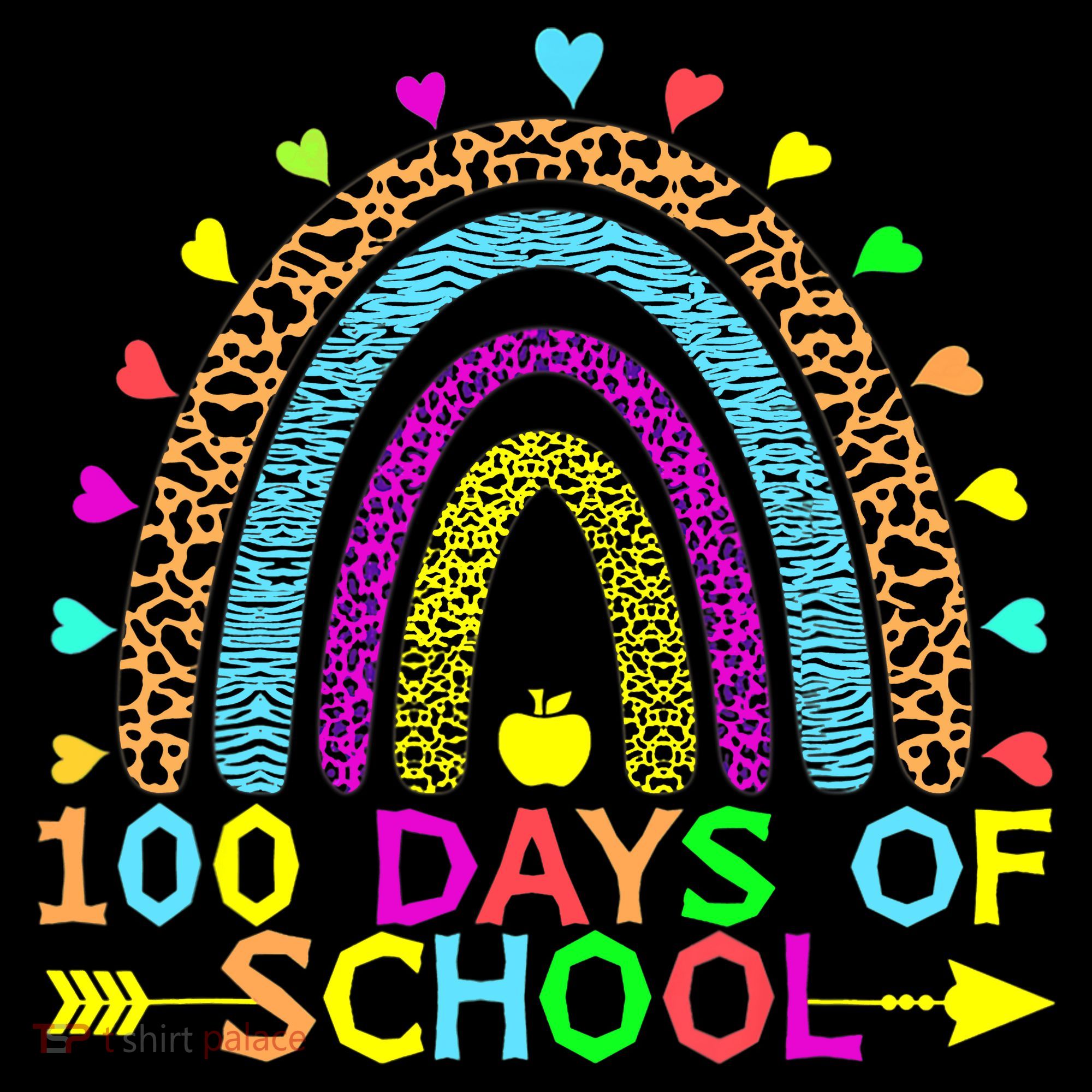 100 Days Of School Teacher Rainbow 100th Day Leopard Student Women's Hoodie
