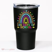 100 Days Of School Teacher Rainbow 100th Day Leopard Student Tumbler thumb 0