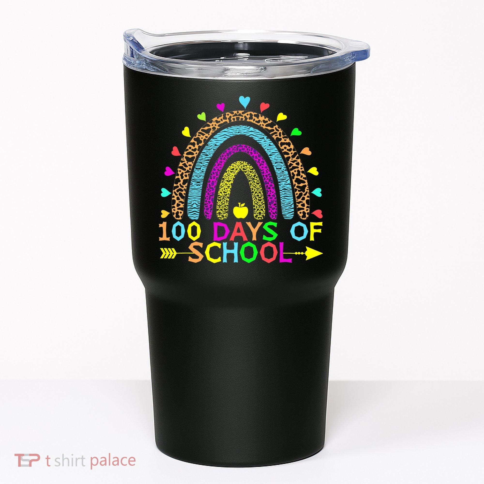 100 Days Of School Teacher Rainbow 100th Day Leopard Student Tumbler