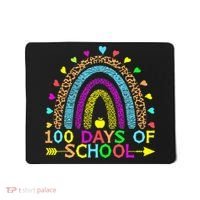 100 Days Of School Teacher Rainbow 100th Day Leopard Student Mousepad thumb 0