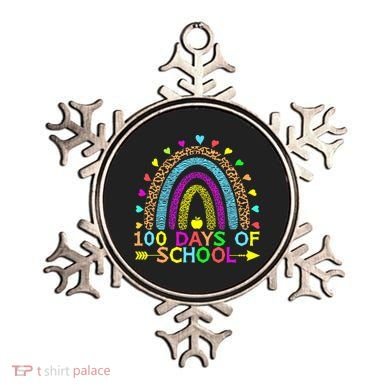 100 Days Of School Teacher Rainbow 100th Day Leopard Student Ornament