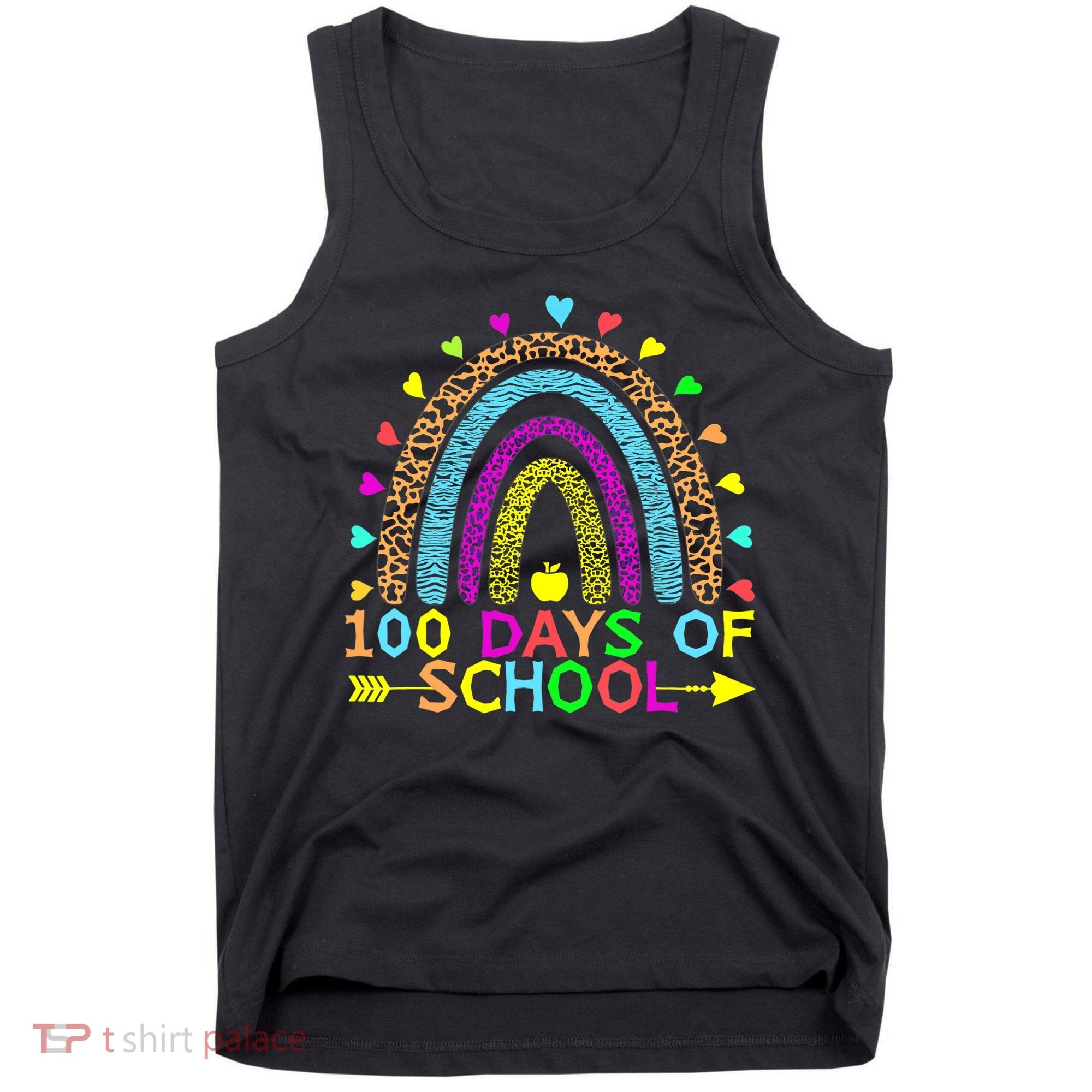 100 Days Of School Teacher Rainbow 100th Day Leopard Student Tank Top