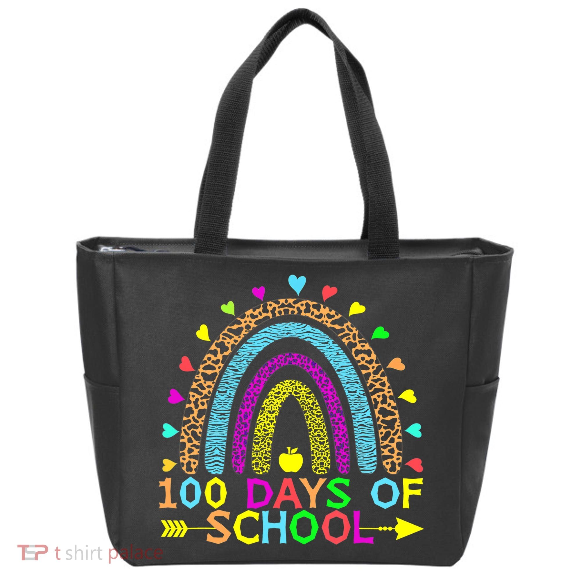 100 Days Of School Teacher Rainbow 100th Day Leopard Student Tote Bag