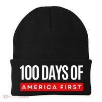 100 Days Of America First Funny Trump Beanie thumb 0