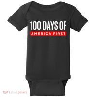 100 Days Of America First Funny Trump Baby Bodysuit thumb 0